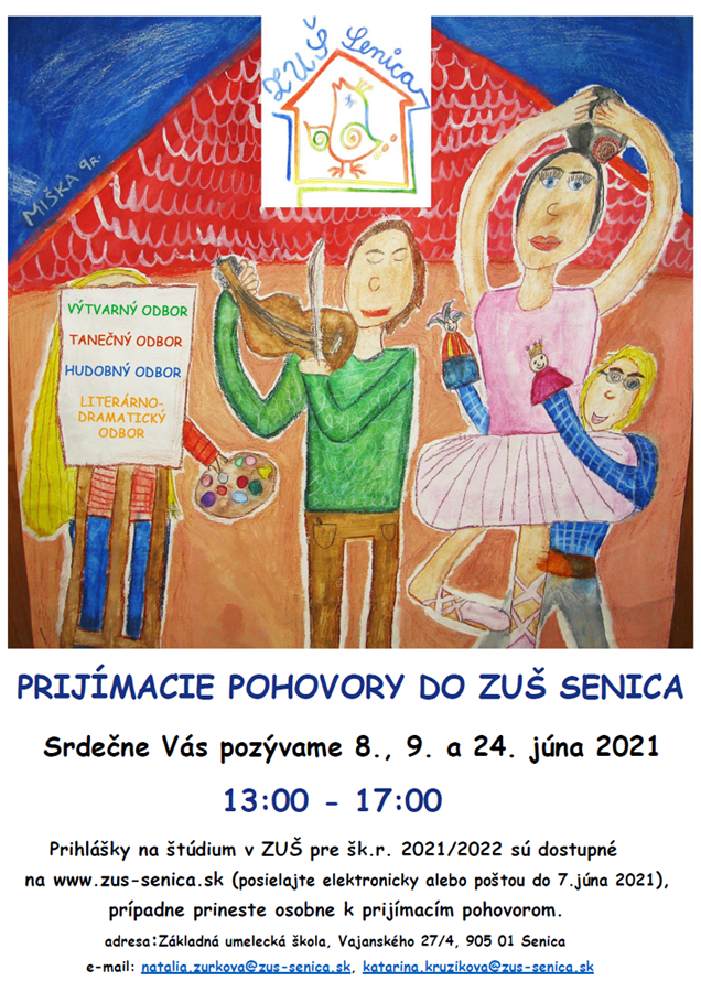 Prijímacie pohovory do ZUŠ Senica