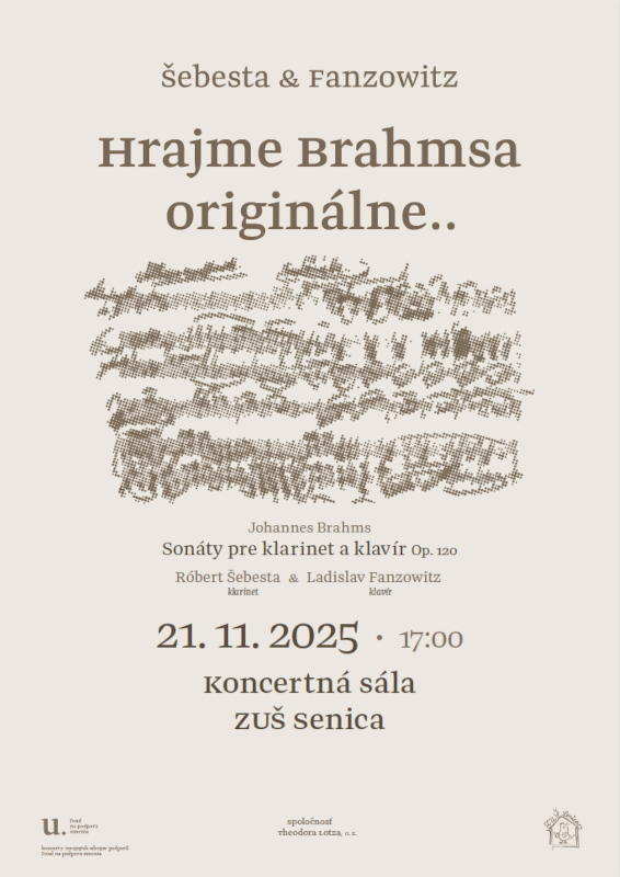 Pozvánka na koncert Šebesta & Fanzowitz - Hrajme Brahmsa originálne..